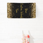 Aangepaste achtergrond verjaardagsfeest foto zwart spandoek (Insitu)