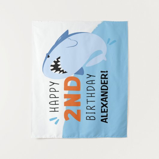 Aangepaste achtergrond voor 2e verjaardagsfeestje  wandkleed (Voorkant)