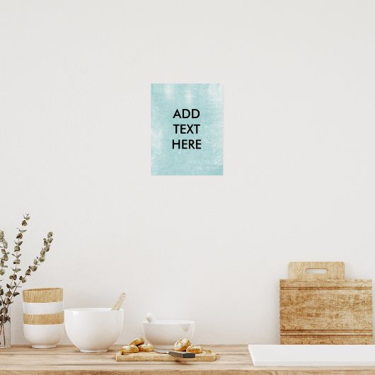 Aangepaste achtergrondafdrukken van lichtblauw pap poster (Keuken)