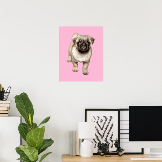 Aangepaste achtergrondkleur pugeren poster (Thuiskantoor)