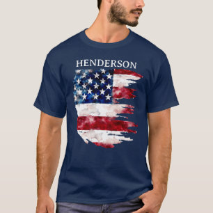 Aangepaste achternaam Amerikaanse vlag T-shirt