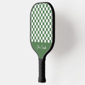 Aangepaste achternaam groene schaakbord pickleball paddle (Links)