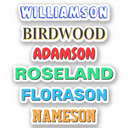 Aangepaste achternaam Stickers (Waterdichte Vinyl (Voorkant)