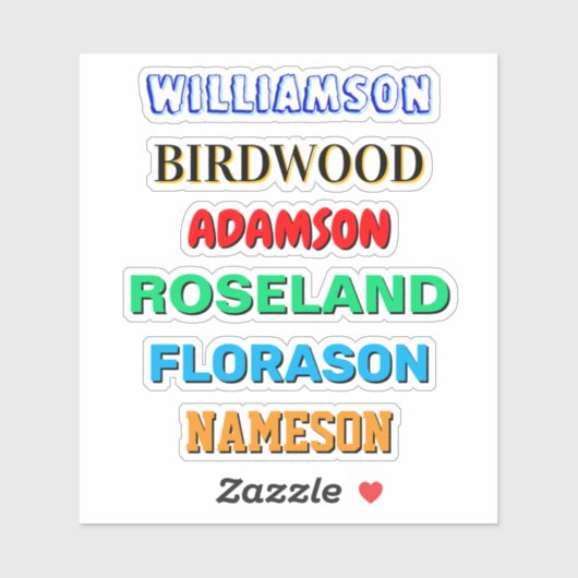 Aangepaste achternaam Stickers (Waterdichte Vinyl (Vel)