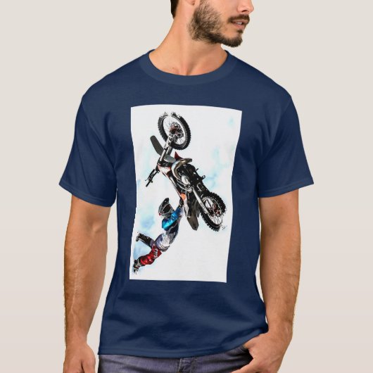 Aangepaste Acrobat Biker Action Sports Modern T-shirt (Voorkant)
