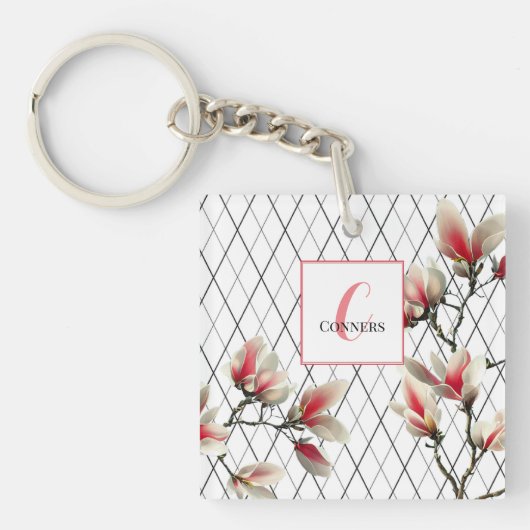 Aangepaste acryl Sleutelhanger monogrammed (voorkant)