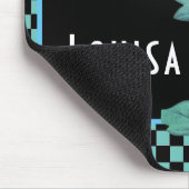 Aangepaste activering van Aqua Checkerboard Muismat (Hoek)