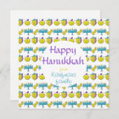 Aangepaste add jouw naam Chanoeka schattige kaart (Voorkant / Achterkant)