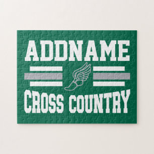 Aangepaste ADD NAAM Cross Country Hardlopen Team Legpuzzel