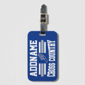 Aangepaste ADD NAAM Cross Country Runner Running T Bagagelabel (Voorkant (verticaal))