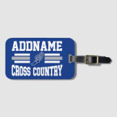 Aangepaste ADD NAAM Cross Country Runner Running T Bagagelabel (Voorkant (horizontaal))