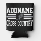 Aangepaste ADD NAAM Cross Country Runner Running T Blikjeskoeler (Voorkant)