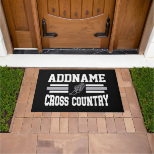 Aangepaste ADD NAAM Cross Country Runner Running T Deurmat