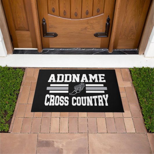 Aangepaste ADD NAAM Cross Country Runner Running T Deurmat (Buiten)