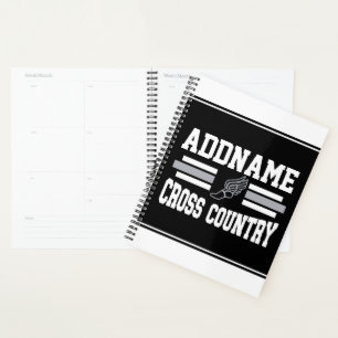 Aangepaste ADD NAAM Cross Country Runner Running T Planner
