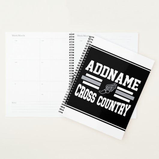 Aangepaste ADD NAAM Cross Country Runner Running T Planner (Display)
