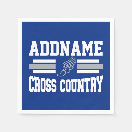 Aangepaste ADD NAAM Cross Country Runner Running T Servet (Voorkant)