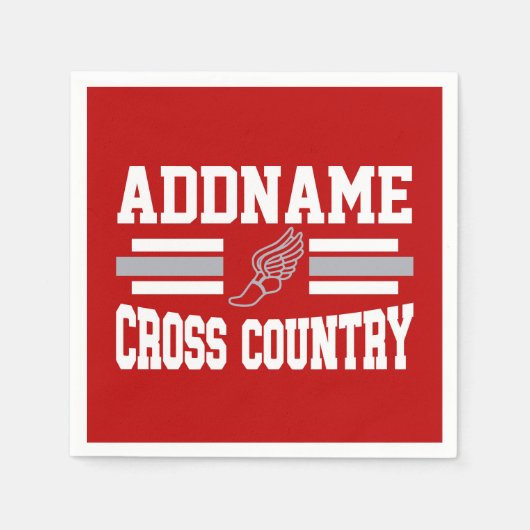 Aangepaste ADD NAAM Cross Country Runner Running T Servet (Voorkant)
