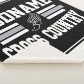 Aangepaste ADD NAAM Cross Country Runner Running T Sherpa Deken (3/4)