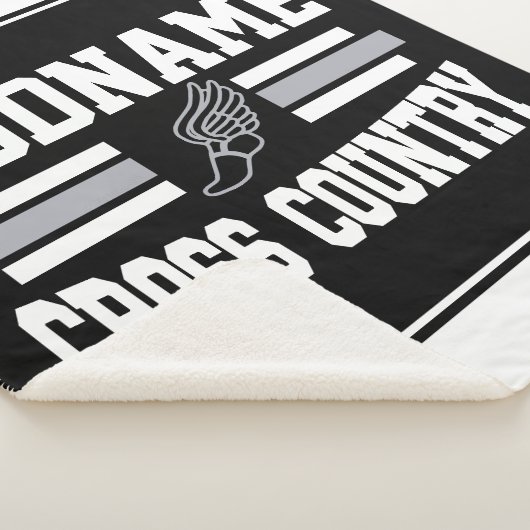 Aangepaste ADD NAAM Cross Country Runner Running T Sherpa Deken (3/4)