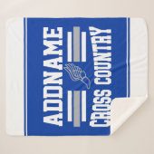 Aangepaste ADD NAAM Cross Country Runner Running T Sherpa Deken (Voorkant (horizontaal))