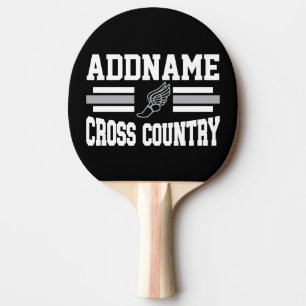 Aangepaste ADD NAAM Cross Country Runner Running T Tafeltennisbatje