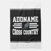 Aangepaste ADD NAAM Cross Country Runner Running T Theedoek (Verticaal)