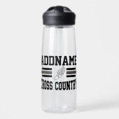 Aangepaste ADD NAAM Cross Country Runner Running T Waterfles (Voorkant)