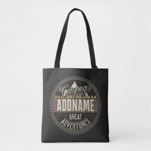 Aangepaste ADD NAAM Familie Kamp Trip Camping Reun Draagtas