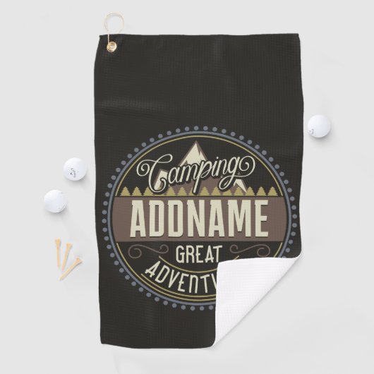 Aangepaste ADD NAAM Familie Kamp Trip Camping Reun Golfhanddoek (Insitu)