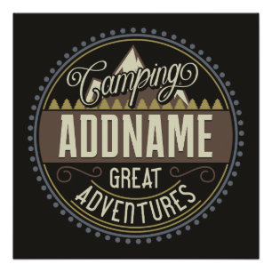 Aangepaste ADD NAAM Familie Kamp Trip Camping Reun Perfect Poster