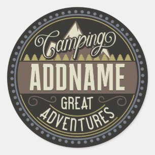 Aangepaste ADD NAAM Familie Kamp Trip Camping Reun Ronde Sticker