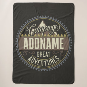 Aangepaste ADD NAAM Familie Kamp Trip Camping Reun Sherpa Deken