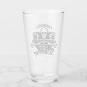 Aangepaste ADD NAAM Schedel Skateboard Skate Winke Glas (Achterkant)