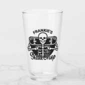 Aangepaste ADD NAAM Schedel Skateboard Skate Winke Glas (Voorkant)