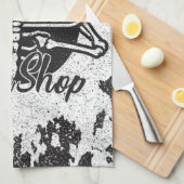 Aangepaste ADD NAAM Schedel Skateboard Skate Winke Theedoek (Quarter Fold)