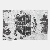 Aangepaste ADD NAAM Schedel Skateboard Skate Winke Theedoek (Horizontaal)