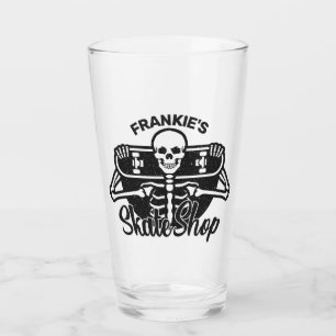 Aangepaste ADD NAAM Skull Skateboard Schaats Winke Glas
