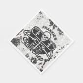 Aangepaste ADD NAAM Skull Skateboard Schaats Winke Servet (Hoek)