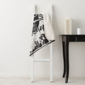 Aangepaste ADD NAAM Skull Skateboard Schaats Winke Sherpa Deken (In situ)