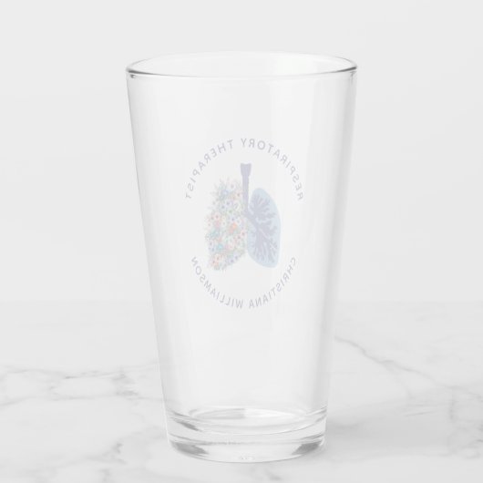 Aangepaste ademhalingstherapie Floral Lungs Gift Glas (Achterkant)