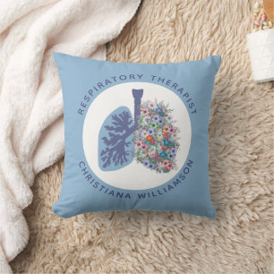 Aangepaste ademhalingstherapie Floral Lungs Gift Kussen