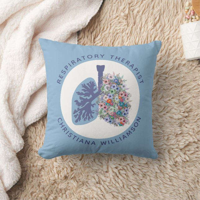 Aangepaste ademhalingstherapie Floral Lungs Gift Kussen (Deken)