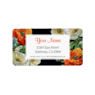 Aangepaste adres elegante klaprozen korenbloemen l etiket