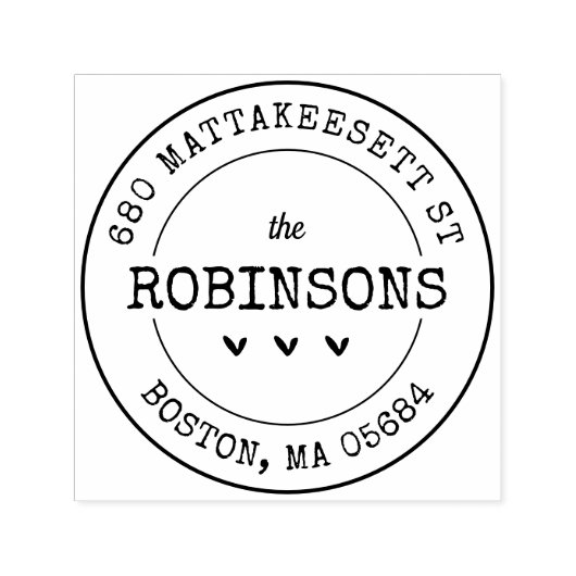 Aangepaste adres harten  zelfinktende stempel (Design)