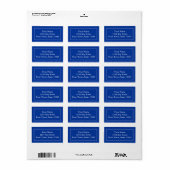Aangepaste Adresetiketten - Dark Navy Blue Etiket (Full Sheet)
