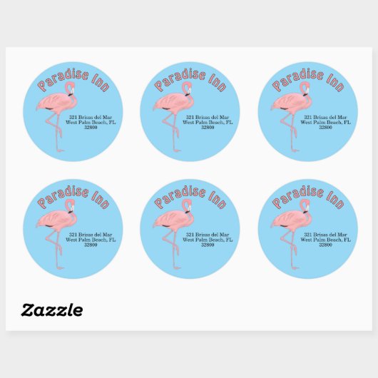Aangepaste Adresetiketten Tropical Beach Theme Ronde Sticker (Vel)
