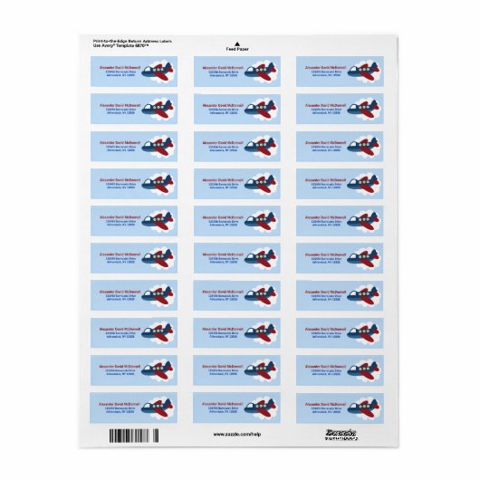 Aangepaste Adresetiketten voor vliegtuigen Etiket (Full Sheet)