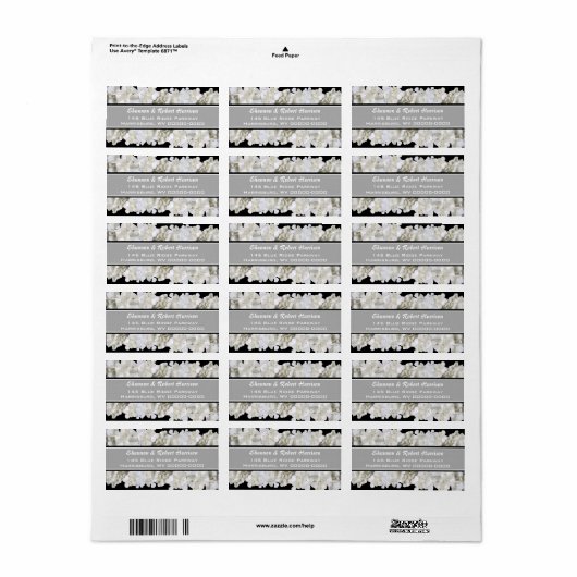 Aangepaste Adresetiketten voor zwarte en witte Flo Etiket (Full Sheet)