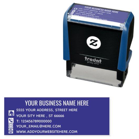 Aangepaste adreskleur Zelfinktstempelsjabloon Zelfinktende Stempel (In situ)